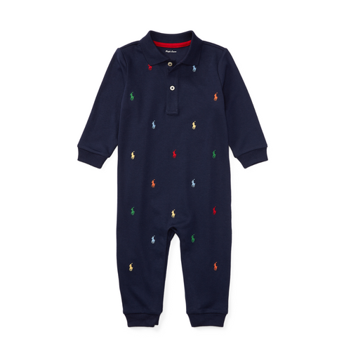 Navy Multi Logo Babygrow/Playsuit