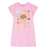 Pink Multi Logo T-Shirt Dress