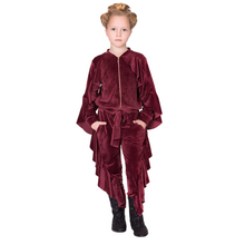 Load image into Gallery viewer, Wine red Velour Tracksuit