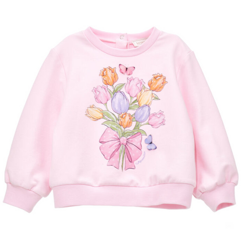 Pink Flower Sweat Top