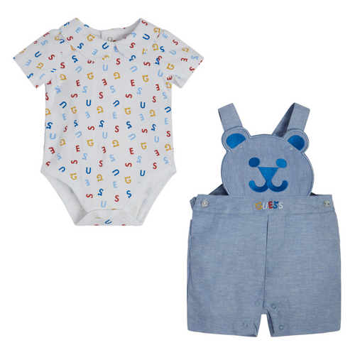 Blue Dungaree & Babygrow Set