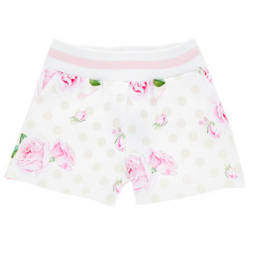 Pink Flower Sweat Shorts