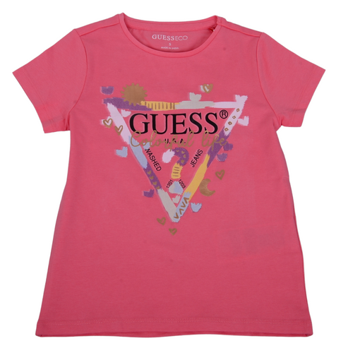 Girls  Coral Pink logo T-shirt