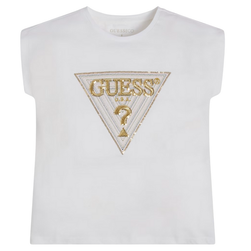White Sequin Logo T-Shirt