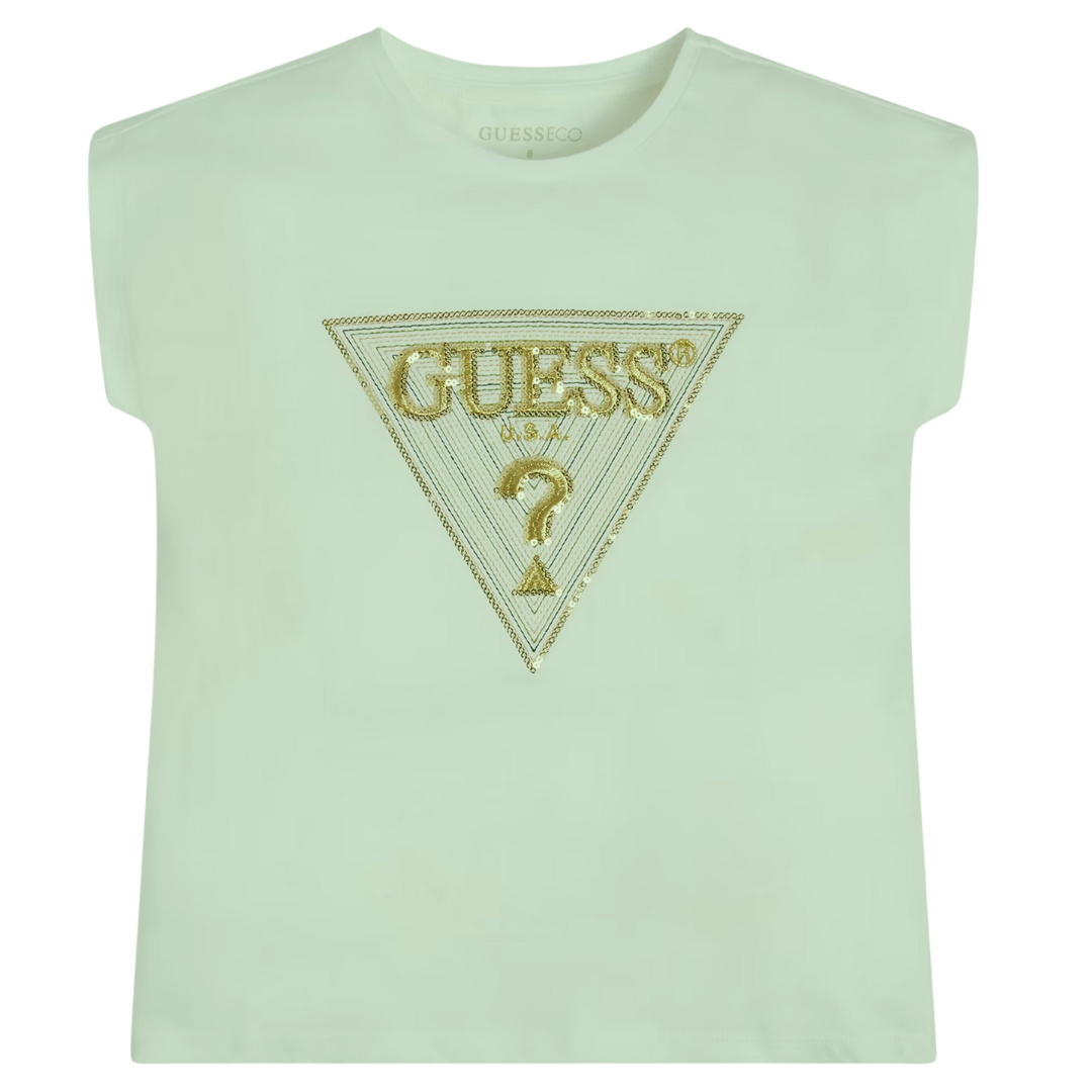Guess green and white t shirt sales