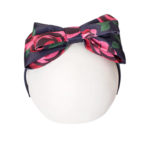 Navy Roses Headband
