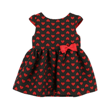 Load image into Gallery viewer, Black &amp; Red Heart &#39;Oksana&#39; Baby Dress