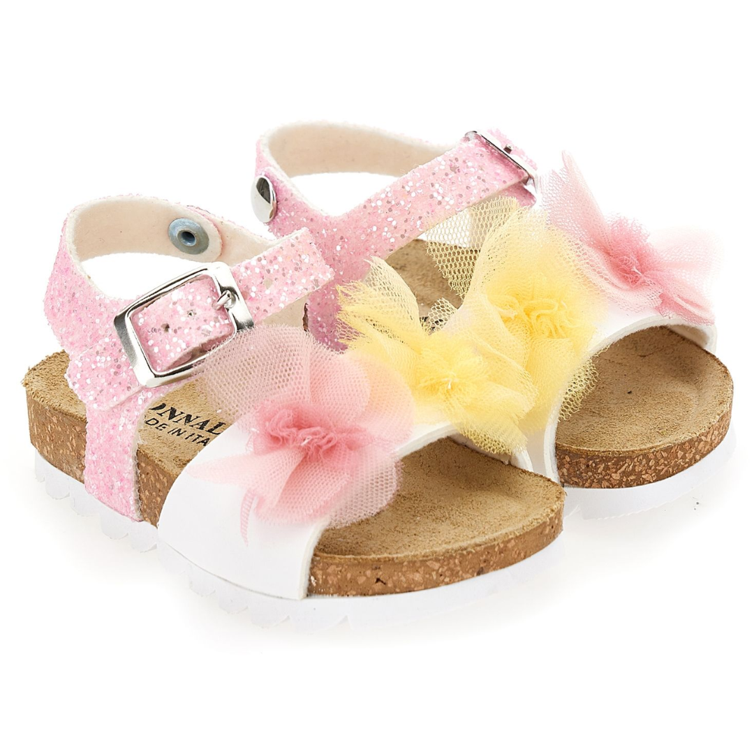 Monnalisa - Pink \u0026 Yellow Sandals – Village Kids