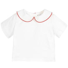 Load image into Gallery viewer, White &amp; Red Peter Pan Collar Shirt
