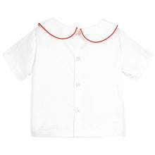 Load image into Gallery viewer, White &amp; Red Peter Pan Collar Shirt