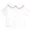 White & Red Peter Pan Collar Shirt