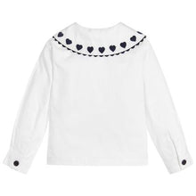 Load image into Gallery viewer, White Heart Embroidered Blouse