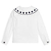 White Heart Embroidered Blouse