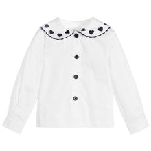 Load image into Gallery viewer, White Heart Embroidered Blouse