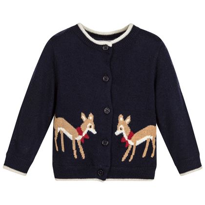 Navy Reindeer Cardigan